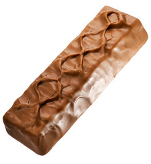 Chocolate bars filled with caramel and nuts isolated on white background, Chocolate bar on white With clipping path, High resolution photography PNG file.