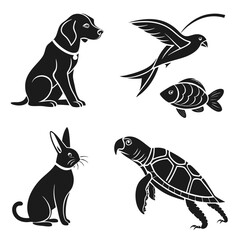 Diverse Animal Silhouettes Collection 1.