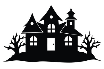 creepy house vector icon
