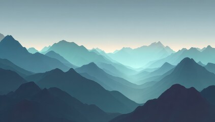 Obraz premium Misty mountain range panorama