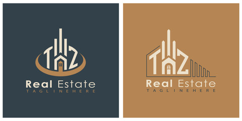 Real Estate Monogram Logo Design – Modern 2-Letter Vector Branding Series (TA to TZ)