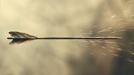 An arrow swiftly flies towards its target, leaving a trail of motion blur in its wake.