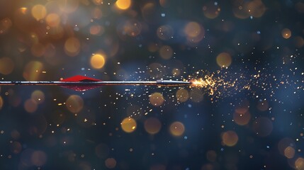 An arrow swiftly flies towards its target, leaving a trail of motion blur in its wake.