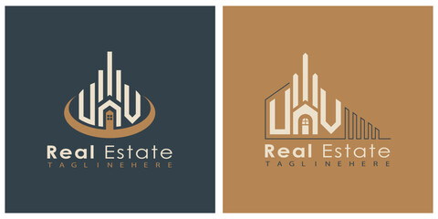 Real Estate Monogram Logo Design – Modern 2-Letter Vector Branding Series (UA to UZ)