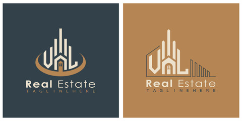 Real Estate Monogram Logo Design – Modern 2-Letter Vector Branding Series (VA to VZ)