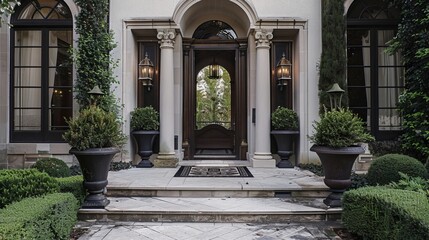 An entrance to a home in Dallas, Texas.