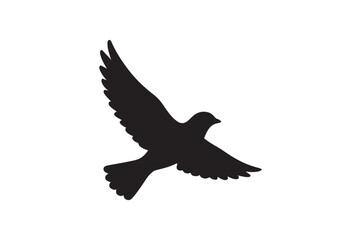 Obraz premium Flying bird silhouette vector art illustration on white background