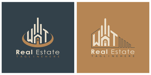 Real Estate Monogram Logo Design – Modern 2-Letter Vector Branding Series (WA to WZ)