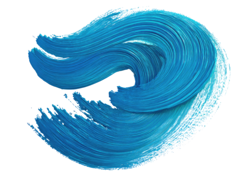 Abstract swirling teal paint brushstroke - Powered by Adobe