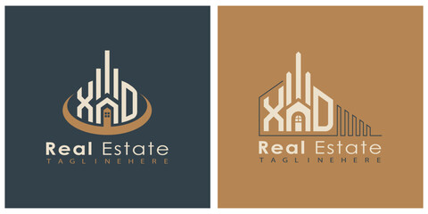 Real Estate Monogram Logo Design – Modern 2-Letter Vector Branding Series (XA to XZ)