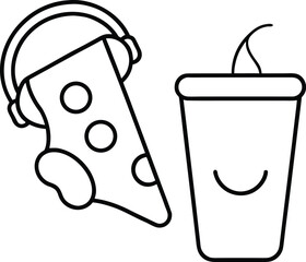 illustration of a bottle of milk and chocolate