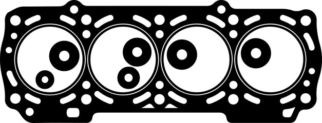 Vector art of engine head gasket isolated on white background
