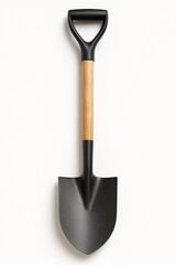 Pá de escavação com cabo de madeira