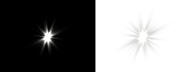 Star light with white starlight, magic explosion and glowing flare png.