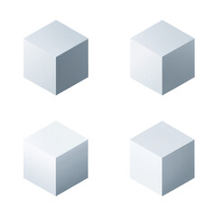 Fototapeta premium Four identical light gray cubes arranged in a grid pattern