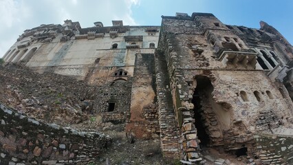Massive Ancient Fortification Walls at Taragarh Fort, Bundi, Rajasthan
