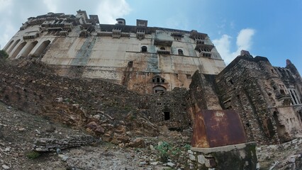 Giant Fortified Walls of Taragarh Fort in Bundi, Rajasthan, India