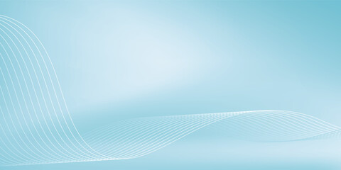 Shining wavy twisted lines on blue gradient background. Simple abstract pattern backdrop. vector illustration