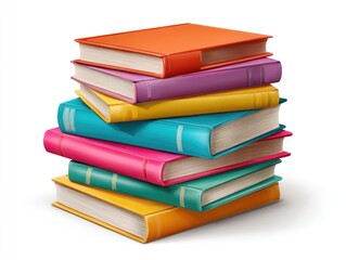 A colorful stack of hardcover books
