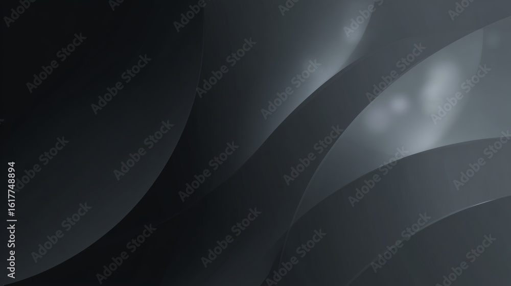 Poster abstract black and grey curved shapes create a dynamic and modern design in a minimalist style