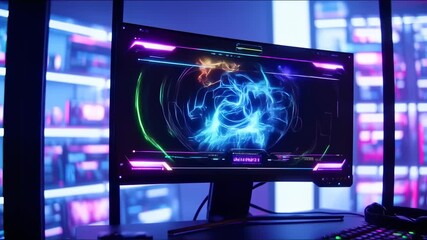 Colorful computer monitor display