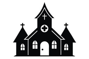 haunted church vector icon