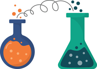 Illustration of Chemical Reaction with Two Beakers