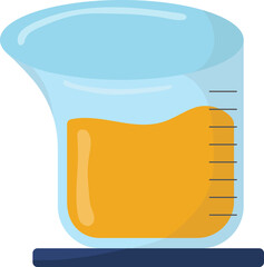 Illustration of Beaker with Orange Liquid