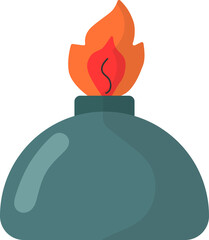 illustration of a Bomb with Lit Fuse