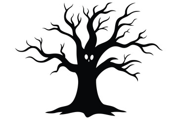 haunted tree vector icon