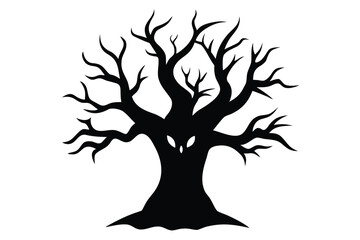 haunted tree vector icon