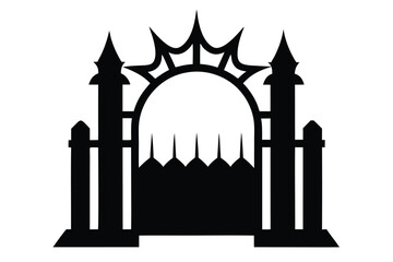 horror gate vector icon