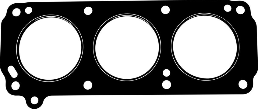 Vector art of engine cylinder head gasket isolated on a white background