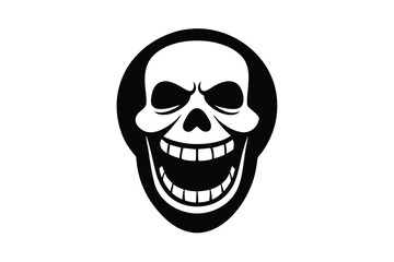 laughing skull vector icon