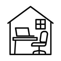 Remote work Home office icon transparent background