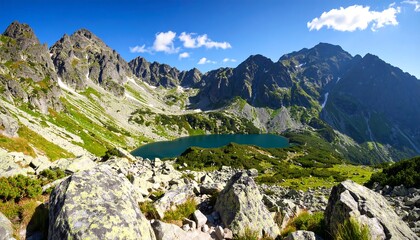 Fototapeta premium Mountain lake panorama