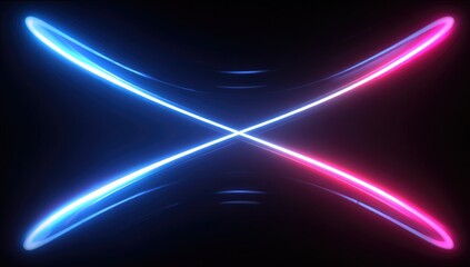 Neon X-shaped light trails