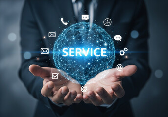 Customer service solutions digital transformation and support concept design