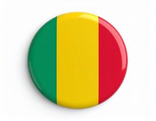 Fototapeta premium Mali Flag Button on White Background