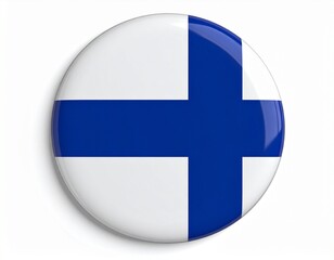 Obraz premium Finland Flag Button on White Background