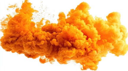 Abstract orange cloud of ink in water