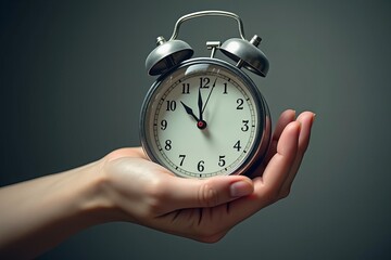 Symbolic Image of Hand Holding Melting Clock Representing Time Running Out