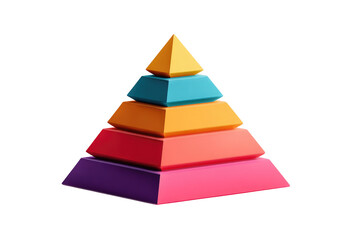 Colorful pyramid graphic.  Layered 3D shape