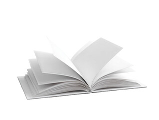 Open book, white pages, 3D rendering