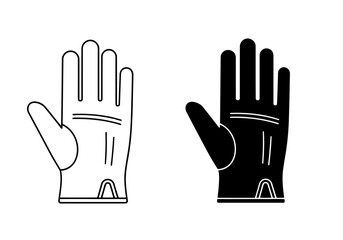 Obraz premium Vector art of a black and white glove, isolated on white background