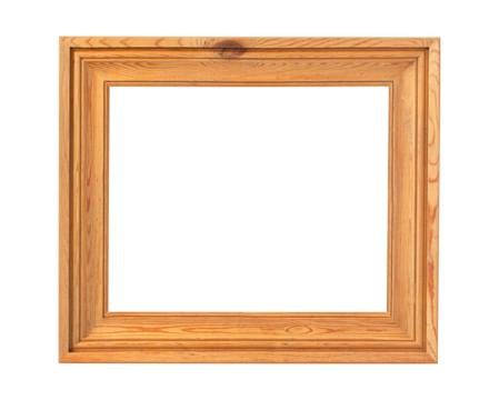 Wooden frame with transparent background for design projects