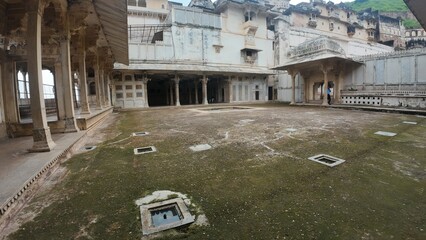 Architectural Details of Inner Courtyard at Taragarh Fort in Bundi, India