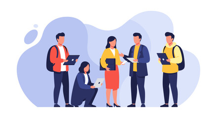 Diverse team of young professionals collaborating on a project, perfect for business websites and presentations.