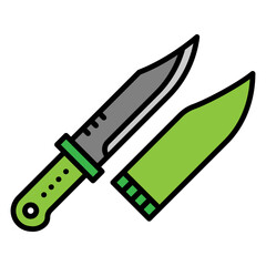 Knife with Sheath Vector Icon Illustration