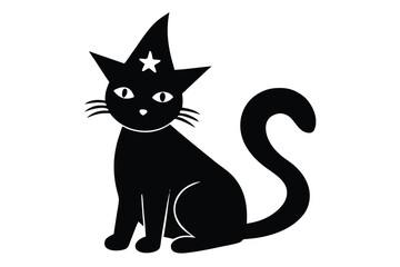 witch cat vector icon